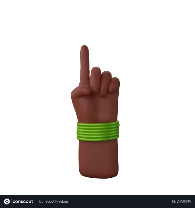 Free Hand with bangles showing finger up gesture  3D Illustration