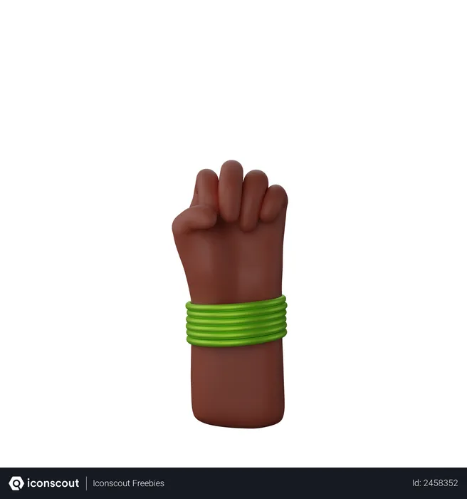 Free Hand with bangles showing Solidarity Fist Sign  3D Illustration