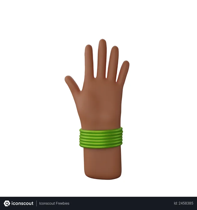 Free Hand with bangles showing Stop gesture  3D Illustration