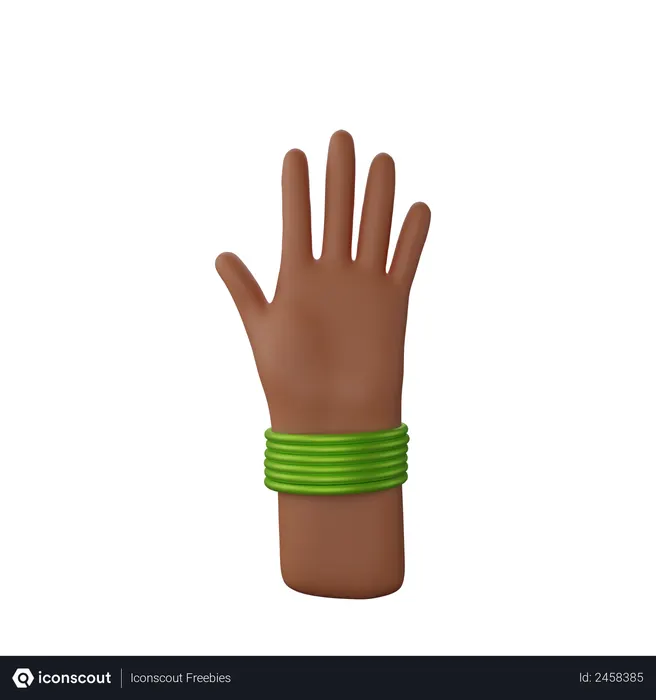 Free Hand with bangles showing Stop gesture  3D Icon