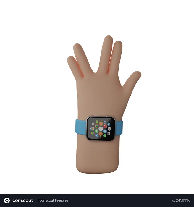 Free Hand with fitness band showing Live Long And Prosper Sign  3D Icon
