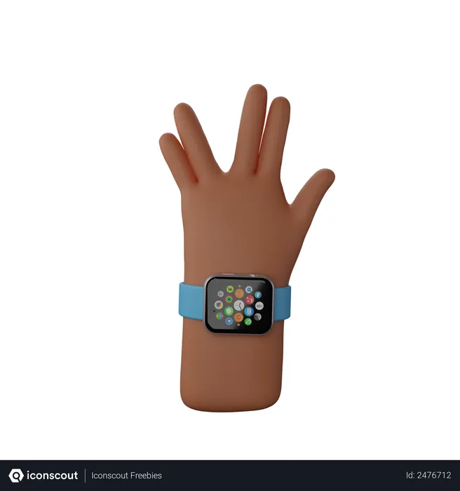 Free Hand with fitness band showing Live Long And Prosper Sign  3D Illustration