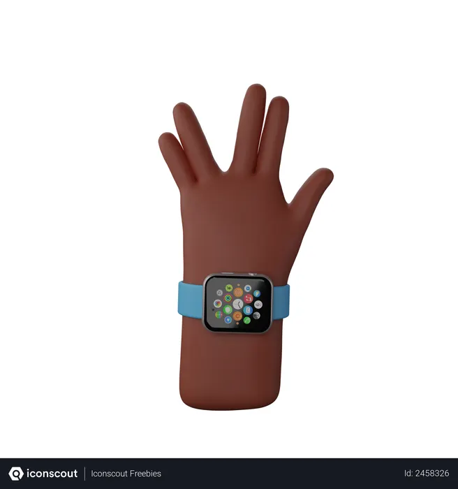 Free Hand with fitness band showing spoke Sign  3D Illustration