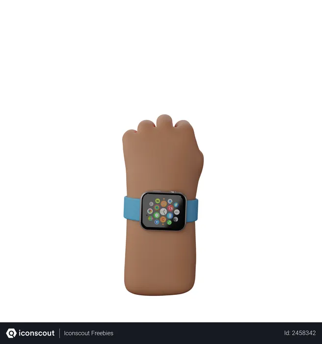 Free Hand with fitness watch showing Solidarity Fist Sign  3D Illustration