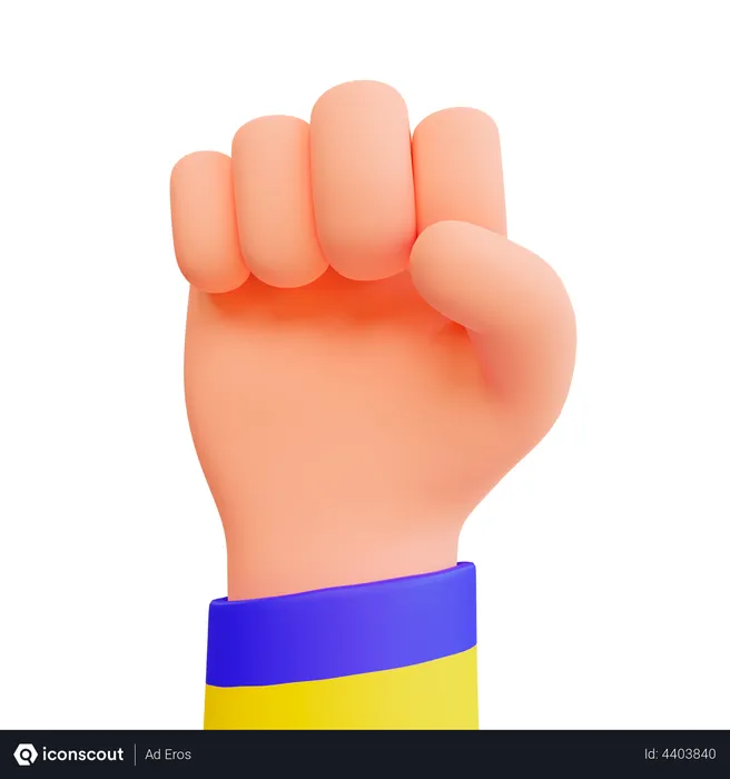 Free Hands clenched suport ukraine  3D Icon