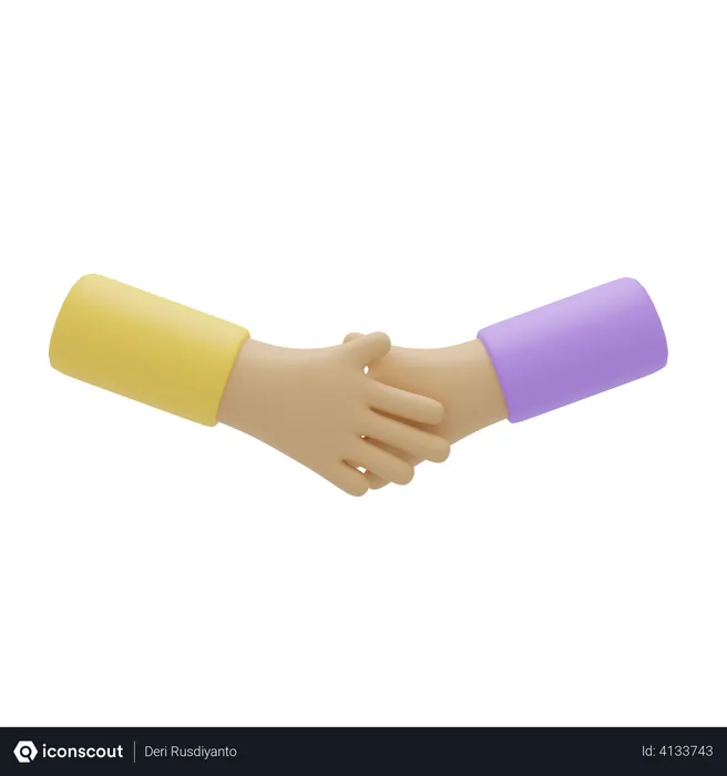 Free Handshake Hand Gesture  3D Illustration