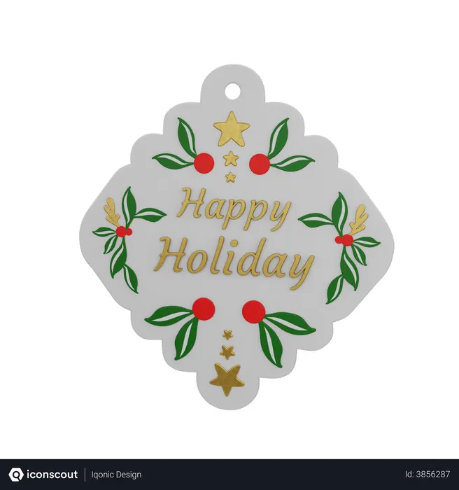 Free Happy Holiday  3D Sticker