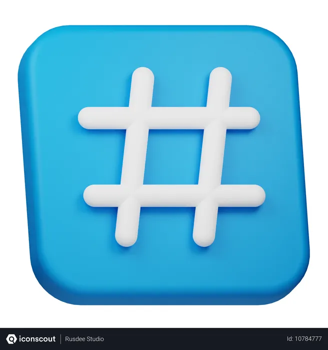 Free Hashtag  3D Icon