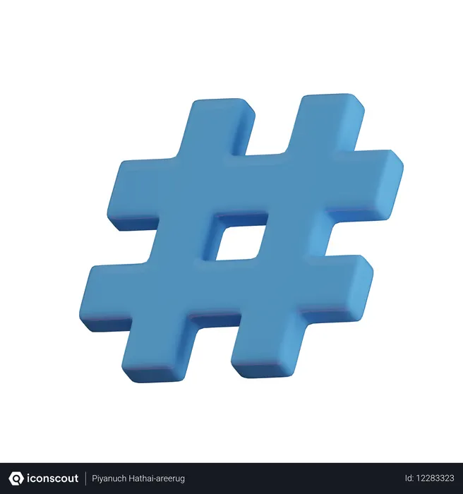 Free Hashtag  3D Icon