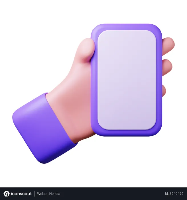 Free Holding Smartphone  3D Illustration