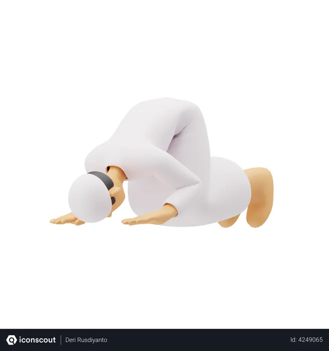 Free Homens muçulmanos rezando em postura sujud  3D Icon