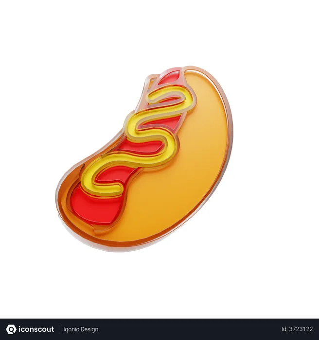 Free Hotdog  3D Illustration