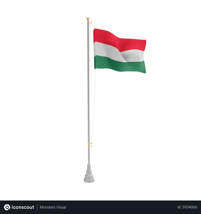 Free Hungarian Flag 3D Flag