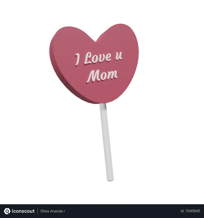 Free I Love Mom Candy  3D Icon