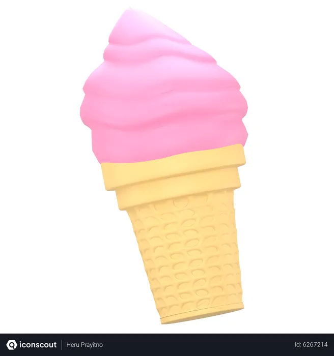 Free Ice Cream Cone  3D Icon
