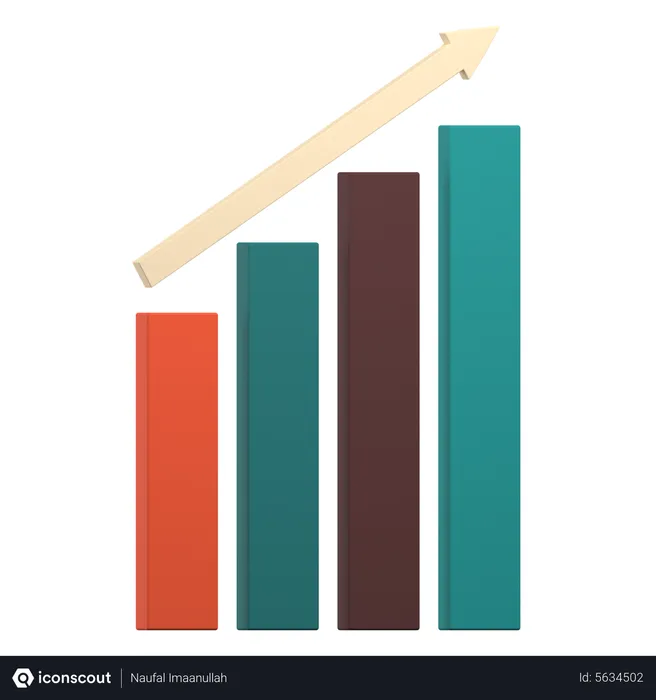 Free Increase Graph  3D Icon