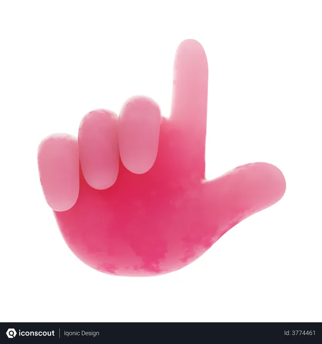 Free Index finger gesture  3D Illustration