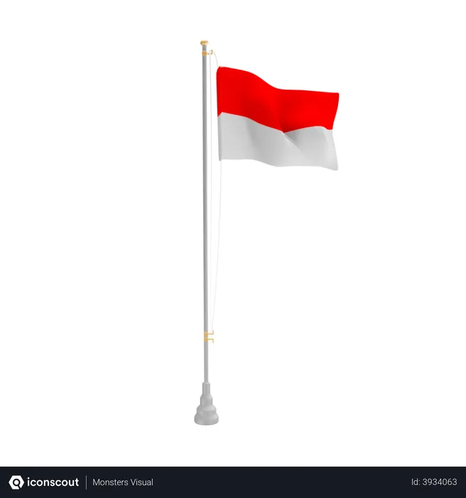 Free Indonesia Flag 3D Flag