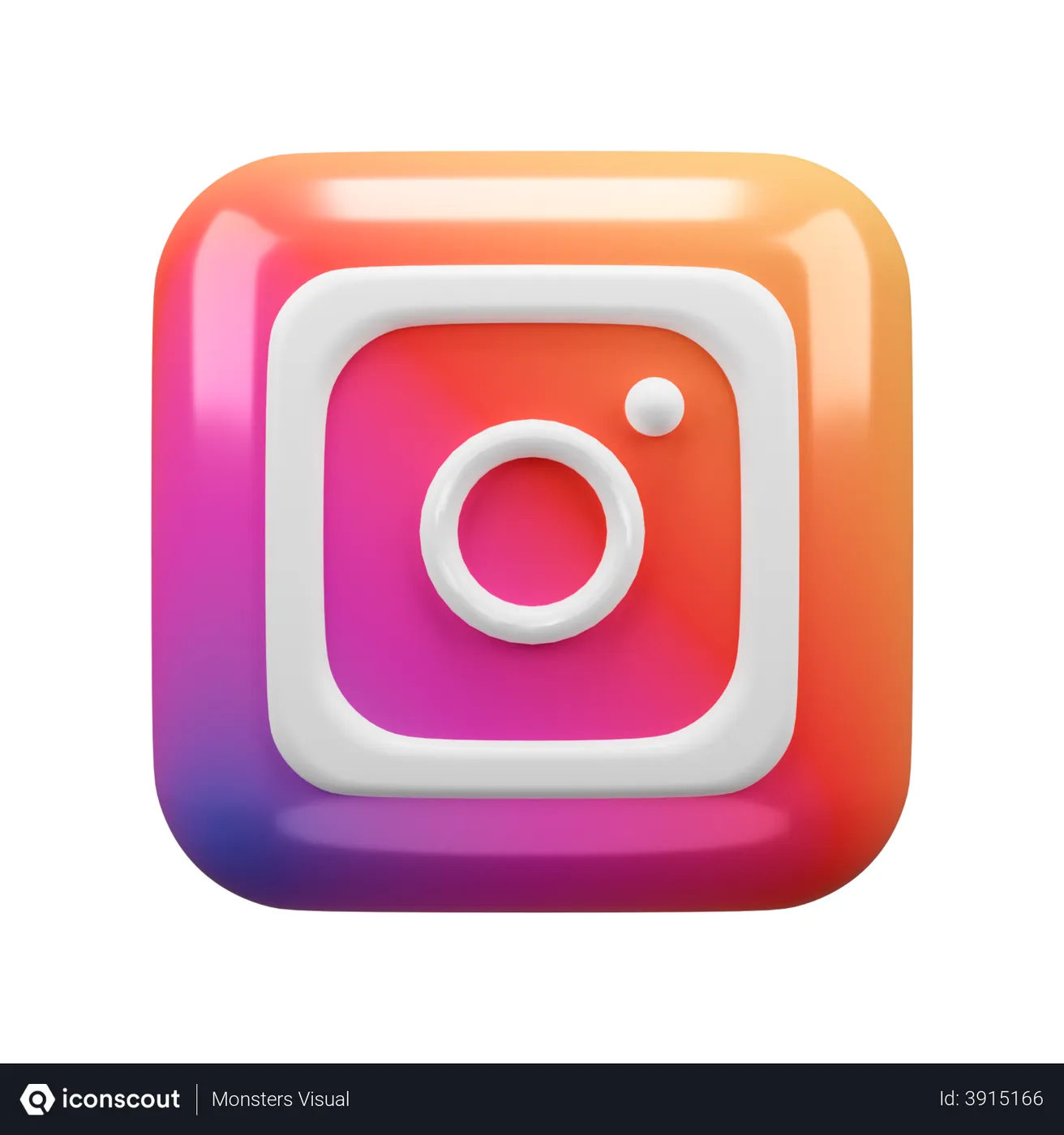 Free Instagram Logo 3D Logo download in PNG, OBJ or Blend format