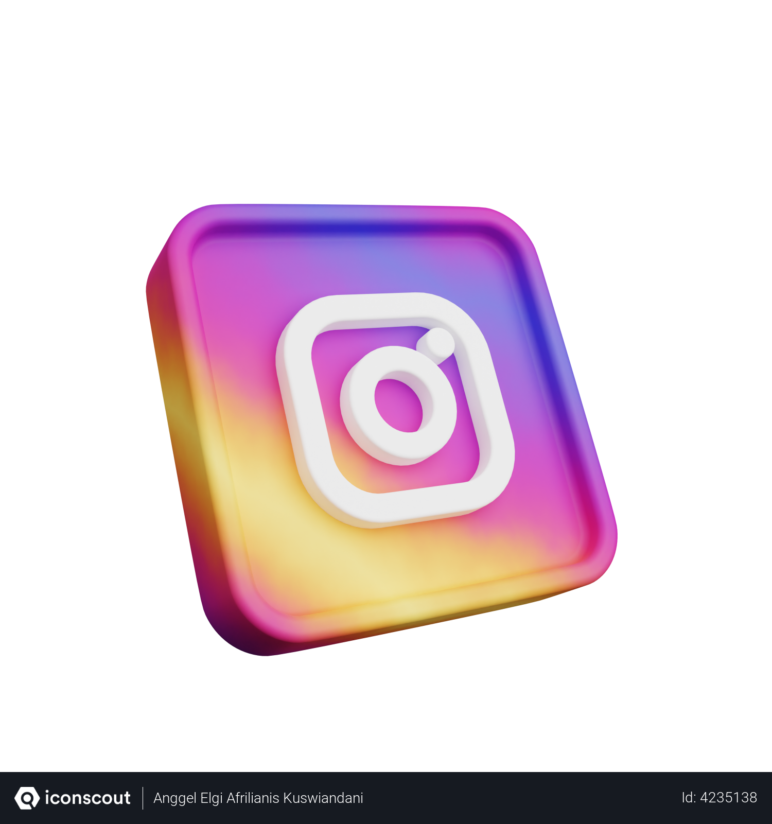 3d instagram logo icon in round white circle and square frame. social media  3d icons. social network 3d logos frames. instagram 3d icon. instagram 3d  logo. 3d editorial vector illustration Stock Vector |
