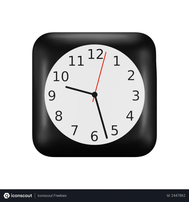Free Ios Clock Application Logo 3D Illustration