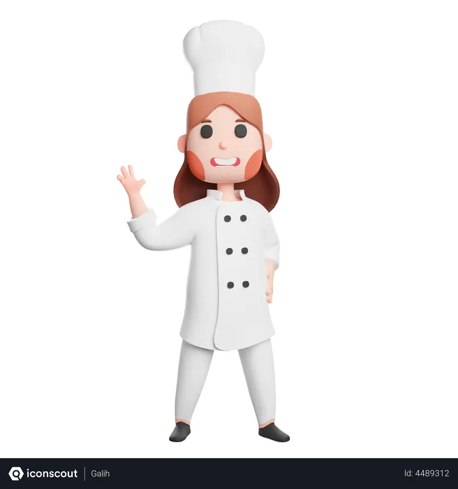 Free Jeune chef agitant la main  3D Illustration