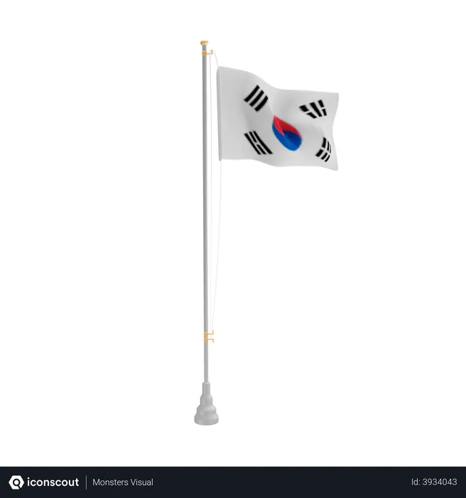 Free Korea selatan Flag 3D Flag