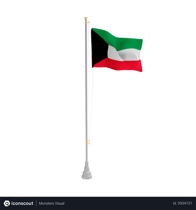 Free Kuwait Flag 3D Illustration
