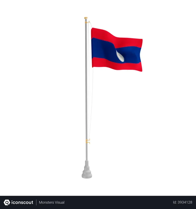 Free Laos Flag 3D Flag