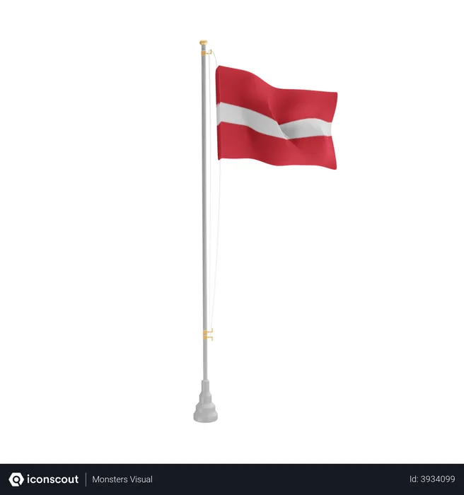 Free Lettland Flag 3D Flag