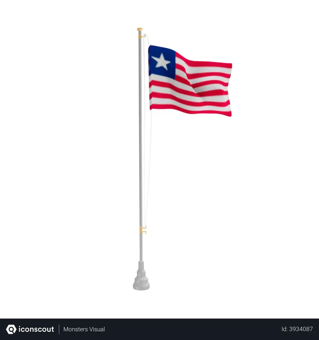 Free Liberia Flag 3D Flag