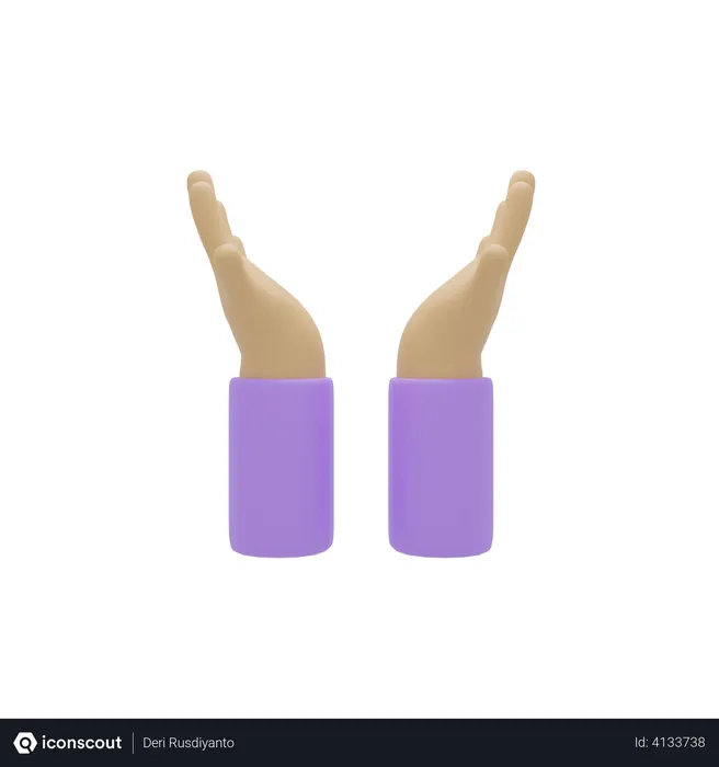 Free Lift Something Hand Gesture  3D Illustration