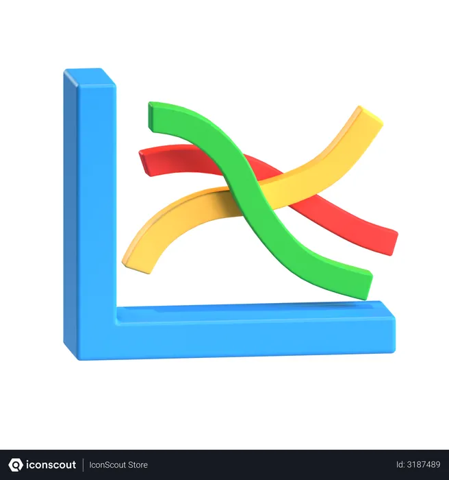 Free Line Chart  3D Icon