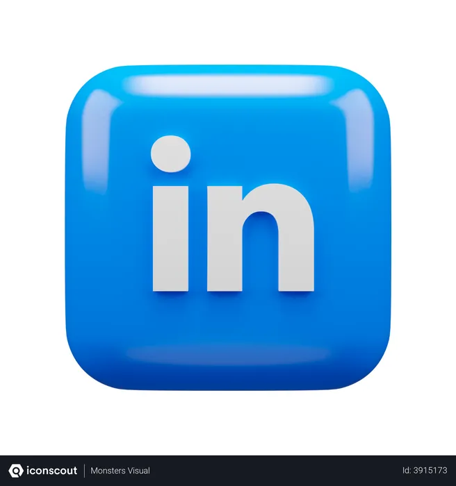 Free Linkedin Logo 3D Logo