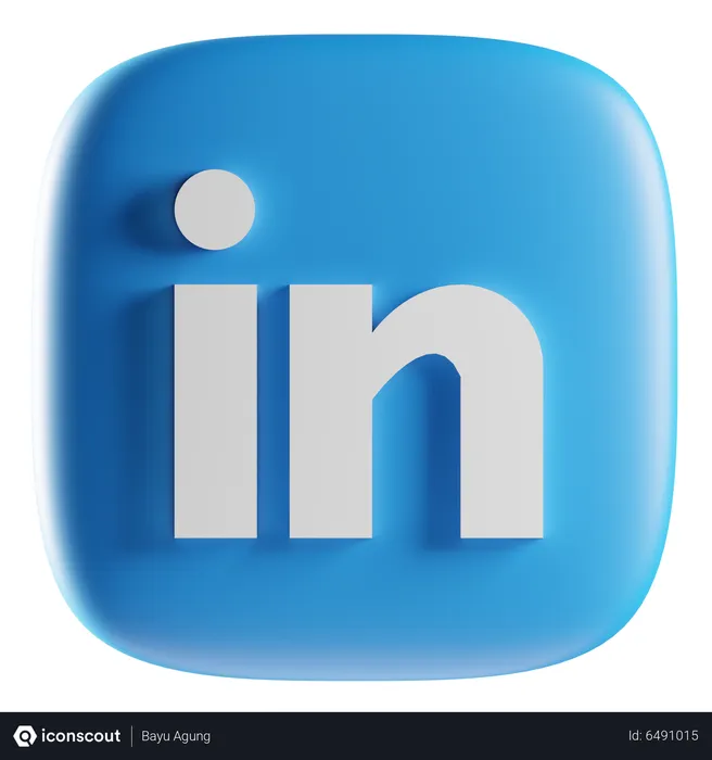 Free LinkedIn Logo 3D Icon download in PNG, OBJ or Blend format