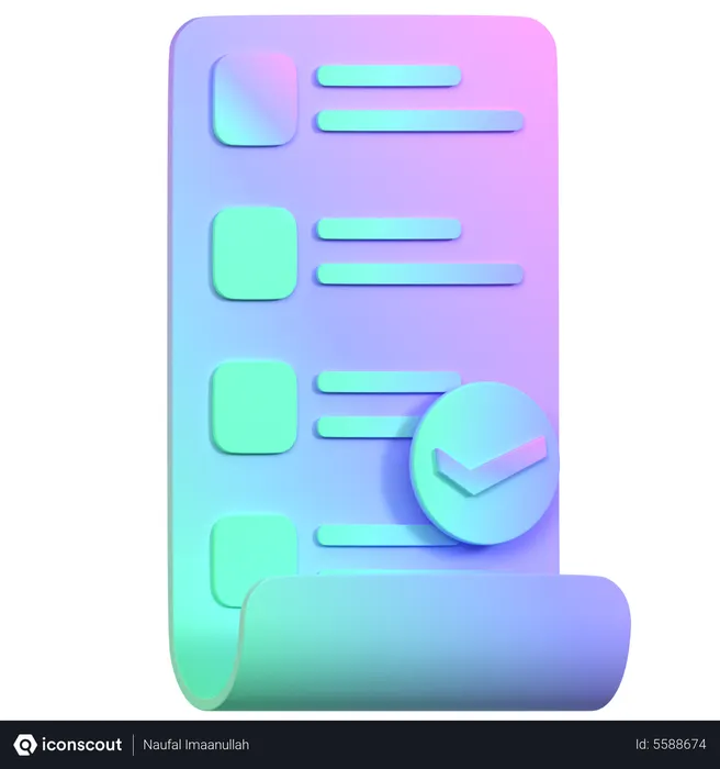 Free Lista de verificación aprobada  3D Icon