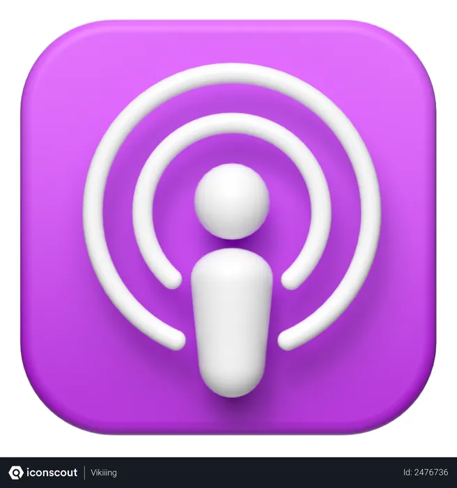 Free Macos Podcasts Logo 3D Logo