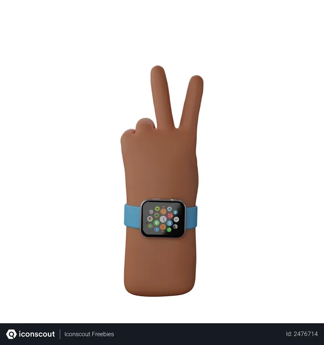 Free Main avec un groupe intelligent montrant le signe de la paix  3D Icon