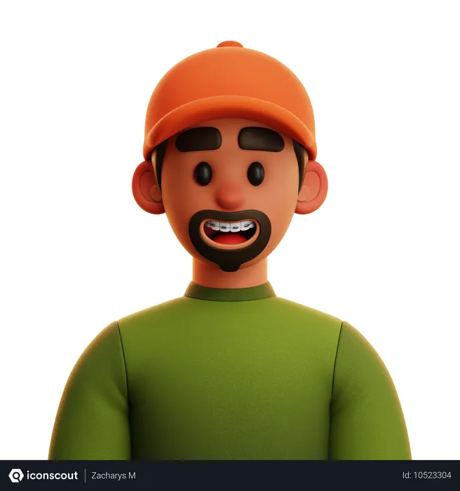 Free MAN WITH HAT  3D Icon