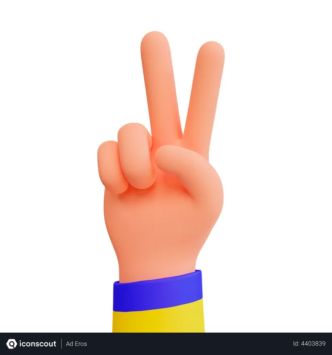 Free Símbolo de la mano de la paz  3D Icon