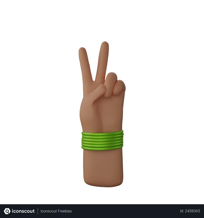 Free Mão com pulseiras mostrando sinal de paz  3D Illustration