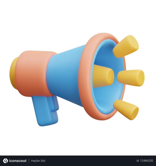 Free Marketing-Megaphon  3D Icon