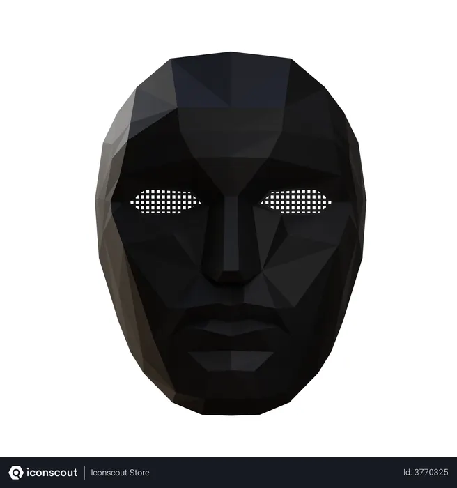 Free Máscara de homem de frente  3D Icon