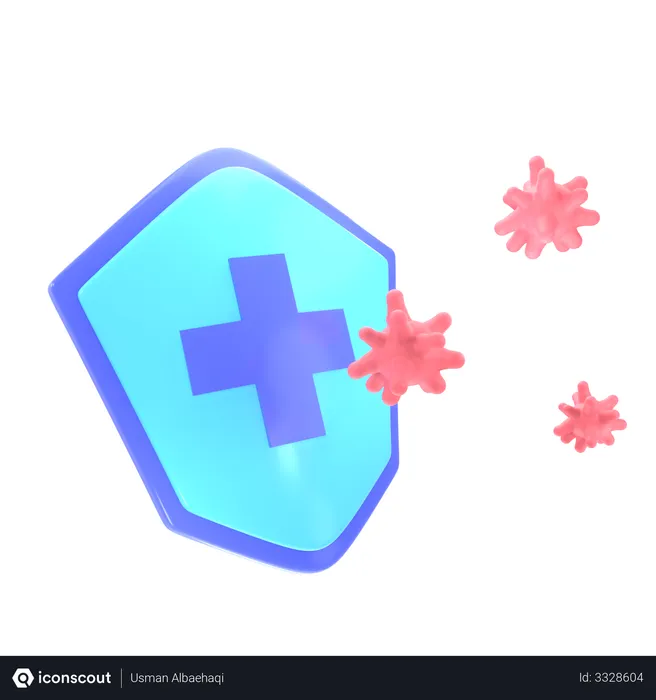 Free Medical Shield  3D Illustration