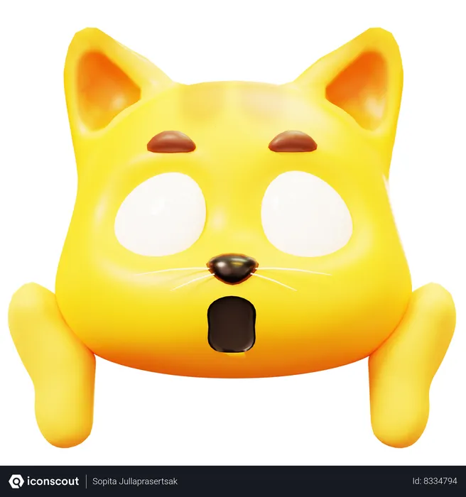 Free Medo gato Emoji 3D Icon