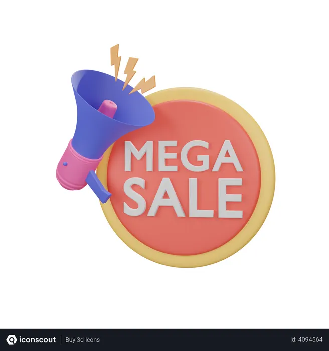 Free Mega Sale  3D Illustration