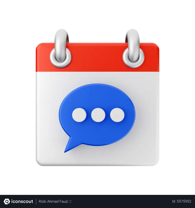 Free Message Calendar  3D Icon