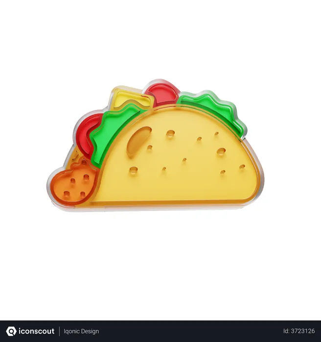 Free Mexican Taco  3D Illustration