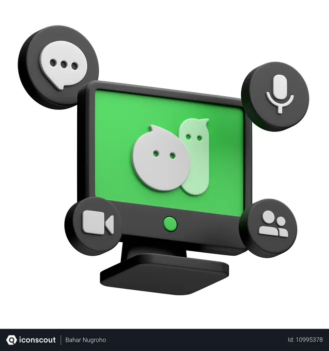 Free Michat auf dem Desktop-Monitor Logo 3D Icon