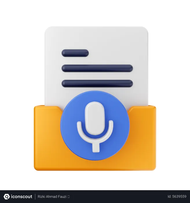 Free Microphone Folder  3D Icon